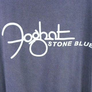 Vintage FOGHAT Stone Blue T - Shirt M SIGNED Band Members Signatures Tour Concert 3