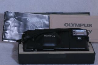 Olympus Xa With A11 Flash Unit And Display Case 35mm Film Camera