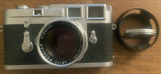 Vintage 1966 Leica M3 35mm Camera Summicron 1:2/50 Lens Hood Filter