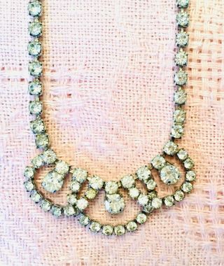 Vintage Jay Flex Sterling Silver Clear Crystal Necklace