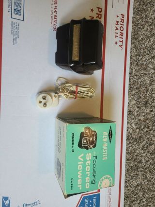 Sawyers View Master Model D Lighted Focusing Stereo Viewer W Box Cord