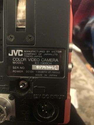 Vintage JVC video camera model KY - 1900CH 4