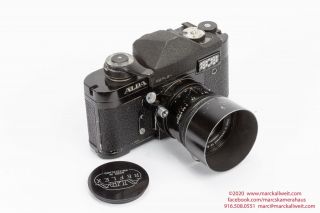Alpa Reflex Mod.  6c Black,  With Kern - Macro - Switar 1:1.  8/50mm Lens,  Shade And Cap