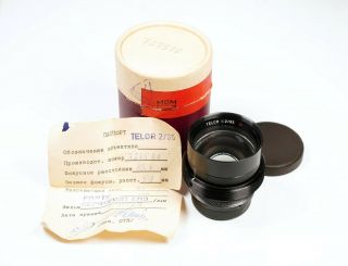 Telor 85 Mm F/2 Red O Planar Lens 1962 18 Blades Diy Adaptation Project,  Box