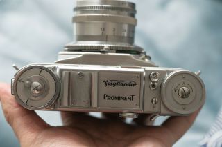 voigtlander prominent camera with nokton 50mm f1.  5 lens 4