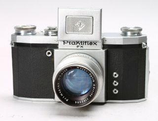 Praktiflex Fx 35mm Film Slr Camera W/ Meyer Gorlitz Primoplan 58mm F/1.  9 V Lens