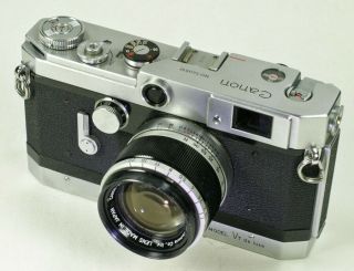 Canon Model Vt Deluxe Rangefinder Camera With 50mm F/1.  8 Lens
