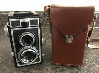 Zeiss Ikon Ikoflex Twin Lens Camera W/ Leather Case