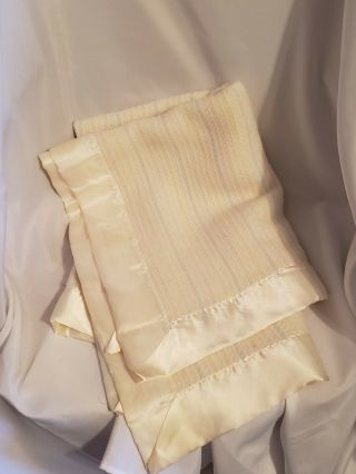 Vintage Chatham Pastel Baby Blanket Nylon Edge Trim North Star See Pic For Flaw