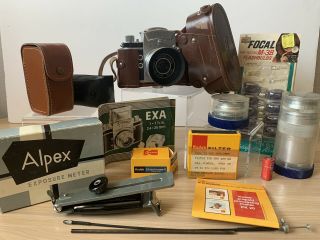 Exa Ihagee Dresden Camera With Three Lenses And Three Exposure Meters And Case