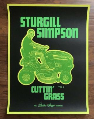 Sturgill Simpson Cuttin’ Grass Album Cover Official Concert Blacklight Poster