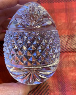 Vtg Heavy 24 Lead Crystal 3 1/4 " Egg Paperweight Made In France For Avon 1993