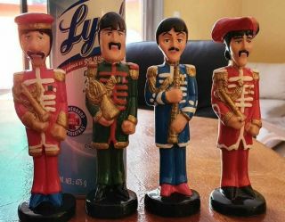 Cartoon The Beatles Dolls Figures John Lennon Ringo Paul George Sgt Pepper