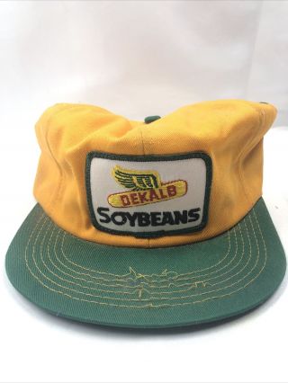 Vintage K - Brand Dekalb Soybeans Farm Snapback Hat.  Rare For Repair Or Display