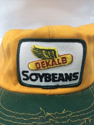 Vintage K - Brand Dekalb Soybeans Farm Snapback Hat.  Rare For Repair Or Display 2