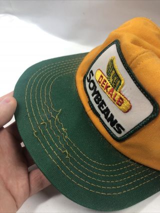 Vintage K - Brand Dekalb Soybeans Farm Snapback Hat.  Rare For Repair Or Display 3