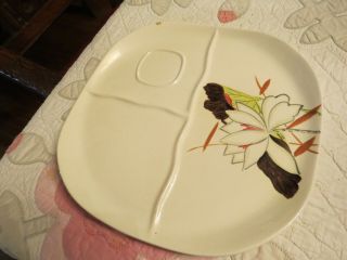 Rare Vintage Red Wing Lotus Divided Lunch Plate,  Because Of A Chip