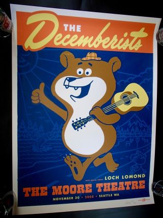 The Decemberists Seattle 2008 Concert Poster Ames Bros Screen Print Signed /250