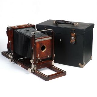 :[ex,  ] Gundlach Korona 4x5 View Wooden Large Format Camera W/ Extension & Case