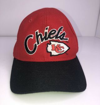 Kansas City Chiefs Vintage Sports Specialties Script Fitted Cap Hat Size 6 7/8