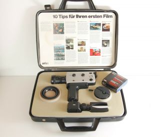 Braun Nizo 156 Macro 8 Film Camera.  Suitcase,  Video On Youtube