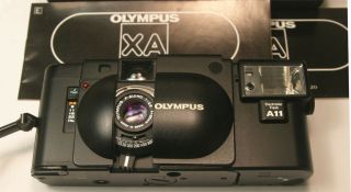 Olympus XA Rangefinder 35mm Film Camera with Zuiko 35mm f2.  8 lens with A11 Flash 6