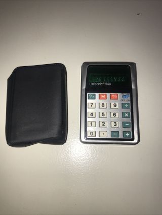 Vintage Unisonic 940 Pocket Mini Calculator Green Led Numbers