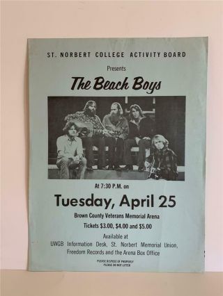 The Beach Boys 1978 Concert Poster 10 " X 12 "