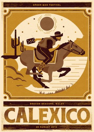 Calexico Green Man Festival Gig Poster Limited Edition Screen Print Telegramme