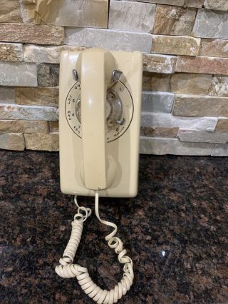 Vintage Tan Western Electric Rotary Wall Phone 554 Bmp 78134