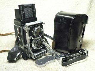 Mamiya C33 Professional Tlr W/ 80mm Lens,  Hood,  Case,  Grip,  Cap.  120 Film.  Beauty