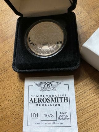 Aerosmith Route Of All Evil Tour Medallion Coin Silver Overlay