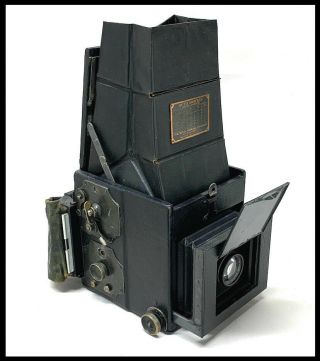 1915 Auto Graflex 3 1/4 X 4 1/4 Single - Lens - Reflex Camera With Bag Mag