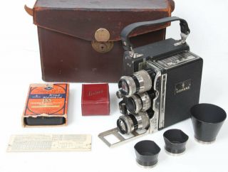 Siemens d 16mm 1935 movie camera 25mm f1.  5 50mm f2.  3 75mm Schneider C mount Lens 2