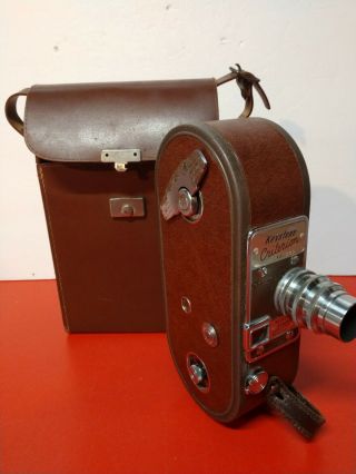 Keystone Criterion Model A 9 16mm Movie Camera With Orig Leather Brown Case