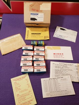10 Vintage Boxes Of Minox Mino Color 3 Film 36 Exp. ,  2 Cubes Envelopes