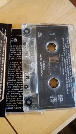 Sublime 40 Oz To Freedom Cassette 1992 Gasoline Alley Skunk Records OOP Rare KRS 2