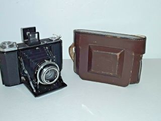 1938 Zeiss Ikon Ikonta 521/16 B 6x6 Folding Camera Novar F:3.  5 75mm Lens W/ Case