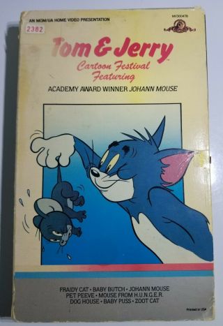 Cartoon Festival Featuring Tom & Jerry 1985 Vhs Big Box Folder Mgm Vintage