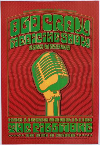 Old Crow Medicine Show Poster W/ Sara Watkins 2006 Fillmore Concert Poster F - 978