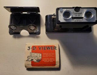 Vintage Coronet " 3 - D " Stereo Bakelite Camera W/ Binocular Viewfinder - England