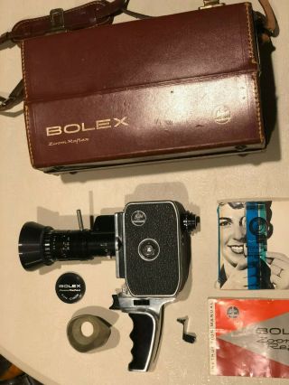 Bolex Zoom Reflex P3 8mm Movie Camera With Case -