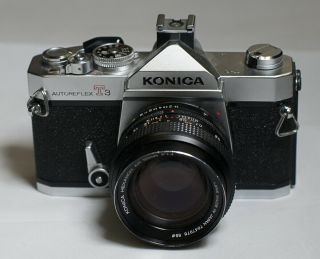 Vintage Konica 35mm T3 Camera And 50mm F 1.  4 Lens