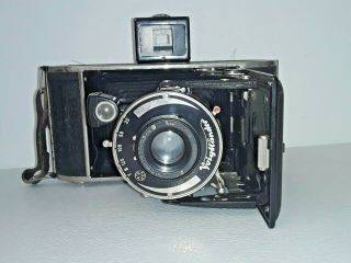 1929 Voigtlander Bessa Folding Camera Voigtar F/6.  3 10.  5cm 105mm Lens 120 Film