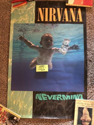 1991 Nirvana Nevermind Promo Poster - Dgc Kurt Cobain Grunge Sub Pop