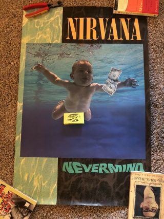 1991 NIRVANA Nevermind Promo poster - DGC Kurt Cobain Grunge Sub Pop 2