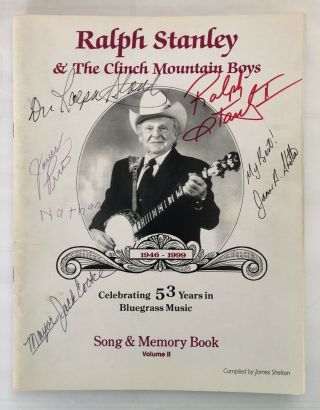 Ralph Stanley & The Clinch Mountain Boys Song & Memory Book - Autographed
