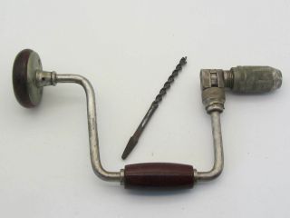 Vintage Stanley Defiance No 1250 Bit Brace Hand Drill & 1 Auger Slack Bit