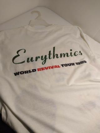 Eurythmics World Revival Your (1987) T - shirt made in England Ex.  Large 2