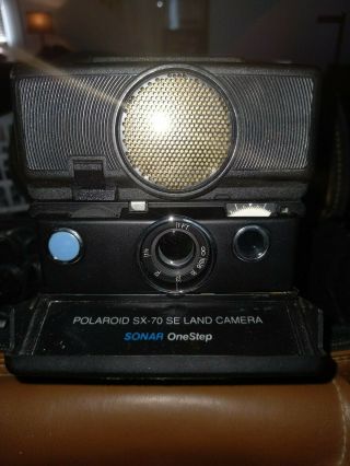 Polaroid Sx - 70 Land Camera Sonar Onestep W/ Carrying Case & Extra Flash Lenses